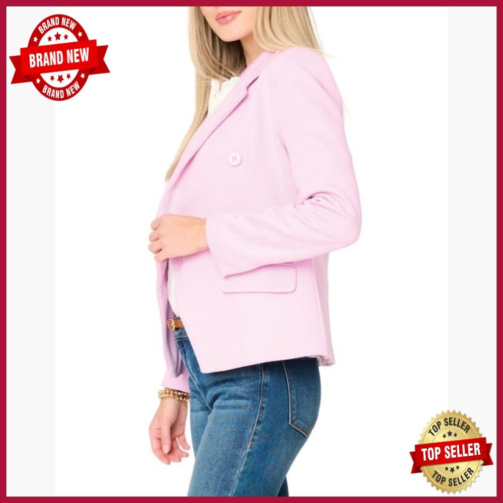 Double Breasted Blazer Jacket, Fitted Work Wear, Cotton Polyester Blend - Picture 6 of 7